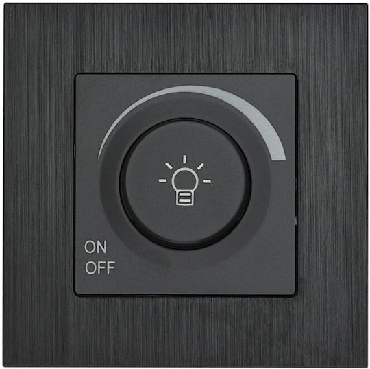 Bassiakos Recessed Dimmer Switch with LED Frame Rotary 500W in Black Color