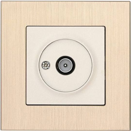 Evripos TV Coaxial Metal Champagne Bassiakos Socket