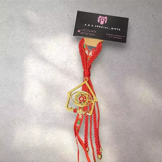 Suspendata Amulet Casa Auriu din Metal 6x8cm 1buc