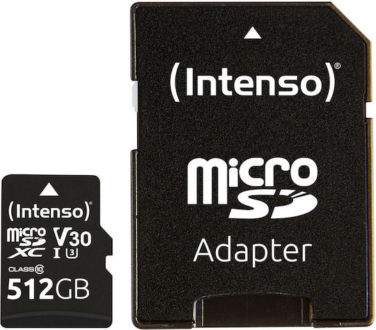 Intenso microSDXC 512GB Class 10 UHS-I 30MB/s Memory Card with Adapter