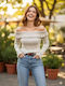 Damen Kurz Pullover Ecru