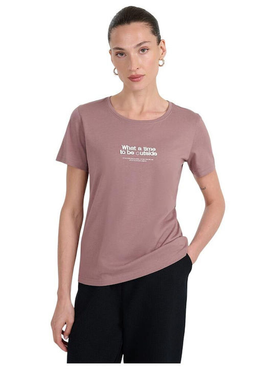 4F Women's Blouse Short Sleeve Brown