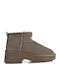 Leder Stiefeletten Damen mit Pelz Braun