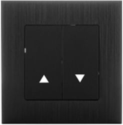 Flush Roller Shutter Push Button Black Ip20 S105b
