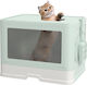 Pawhut Cat Toilet Closed Green