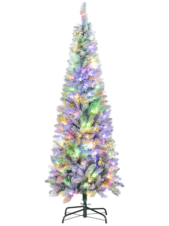 Christmas Tree Slim Snowy 180cm with 479 Branches and with LED Lighting