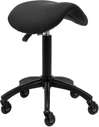 Salon Stools Räder Friseursalon- und Spa-Hocker mit Rückenlehne Schwarz
