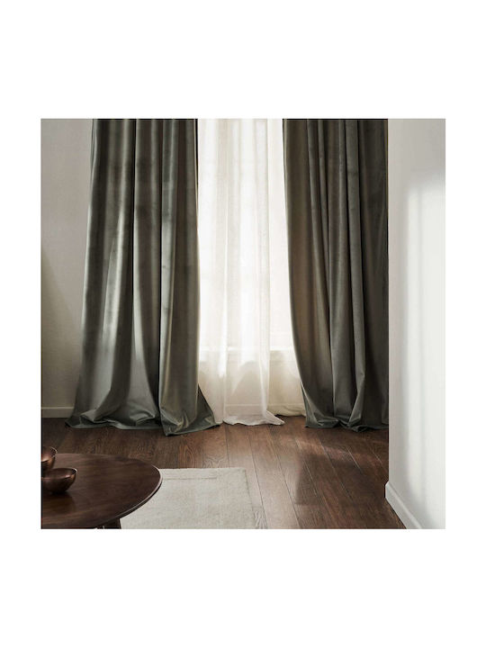 Gofis Home Curtain with Pencil Pleat Winter 711 Green 2004711307005 140x280cm