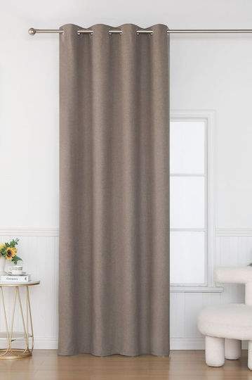 Viokarpet Vorhang mit Grommets Sonia Braun 140x270cm