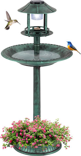 Costway Costway Bird Water Feeder Solar Lighting Planter Green Nest Feeding Pz10005qt