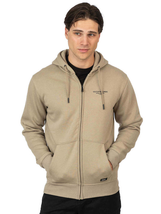 Ανδρικό Φούτερ Ζακέτα Mit Kapuze Stone Beige
