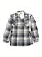 Herrenhemden Langärmeliges Overshirt Schwarz, Grau