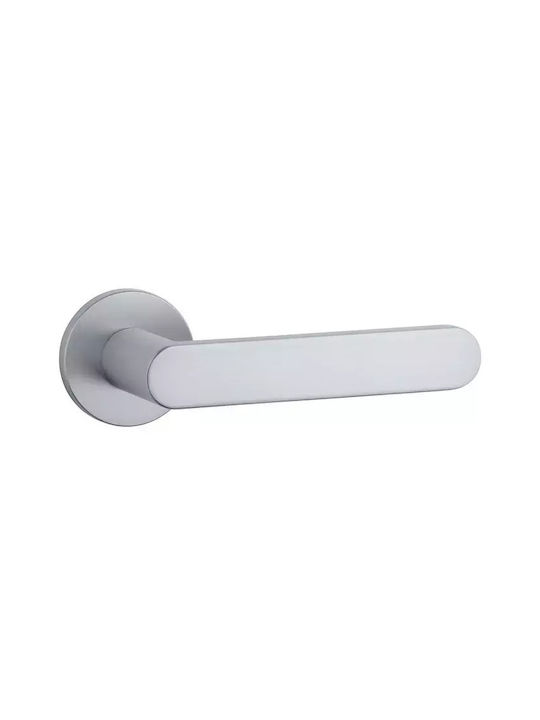 Finetto Lever Middle Door with Rosette Αrt.801813 Pair Ινοχ Ματ