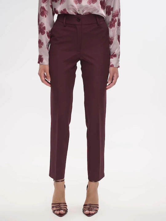 Fibes Women's Bordeaux Set with High-waisted Pa...
