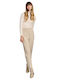Pant Damen Hoch tailliert Stoff Hose Light Beige