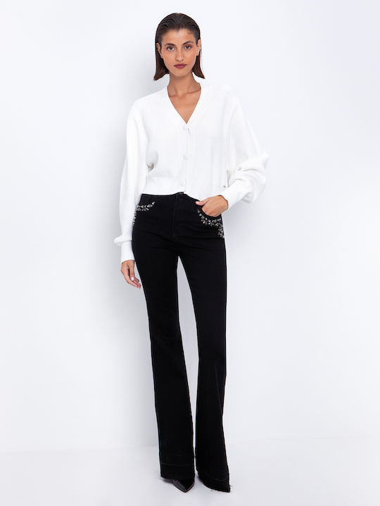 Women's Jean Trousers Flared Black