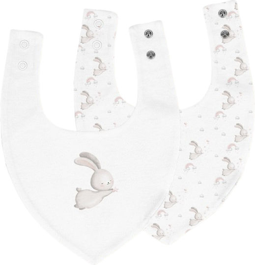 Interbaby Fabric Bandana Baby Bibs with Button Pink 2 Pieces