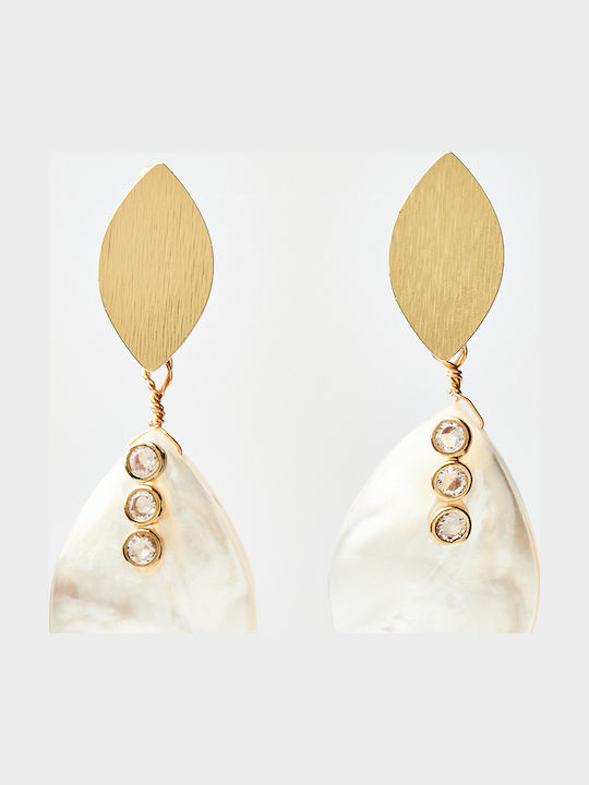 The Gem Stories Earrings made of Silver Gold Plated with Stones & Pearls