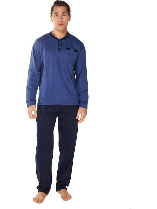 Comfort Men's Winter Pajamas Set Blue