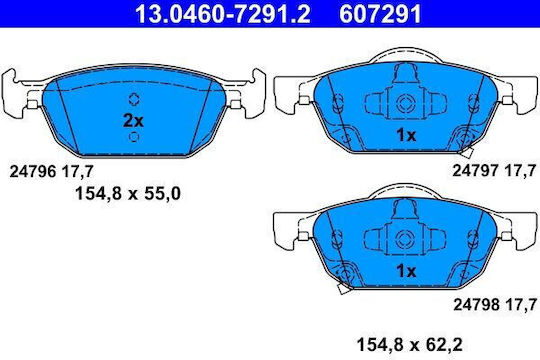 Ate Bremsbelag Set Scheibenbremse 13.0460-7291.2