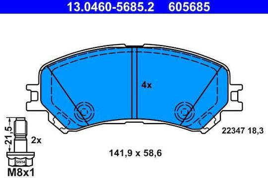 Ate Brake Pad Set Disc Brake 13.0460-5685.2