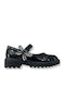 Kids Anatomic Patent Leather Ballerinas with Hoop & Loop Closure Black
