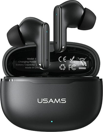 Usams E05 In-ear Bluetooth Handsfree Căști cu Carcasă de Încărcare Negru