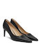 Leather Pointed Toe Black High Heels