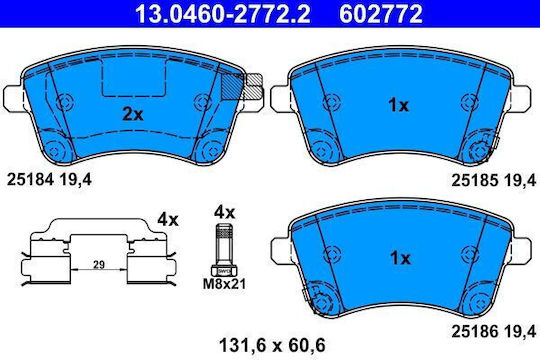 Ate Brake Pad Set Disc Brake 13.0460-2772.2