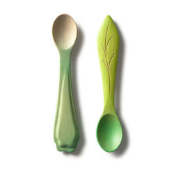 Oli&Carol Baby Set of Silicone Spoons Green 2 Pieces