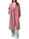 Gelockt Damen Pink Mantel Oversized mit Knöpfen