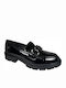 Lackleder Damen Loafers in Schwarz Farbe