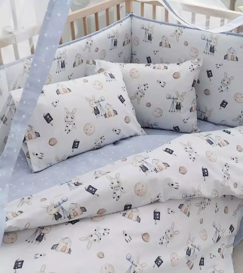 Vesta Home Vesta Home Baby Sheets Crib Cotton Set Astra Blue 120x165cm 3 Pieces