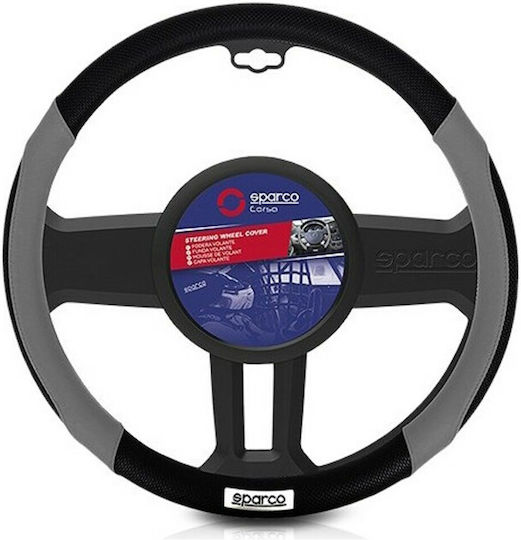 Sparco Car Steering Wheel Cover with Diameter 36-38cm Synthetic Black with Black Stitching