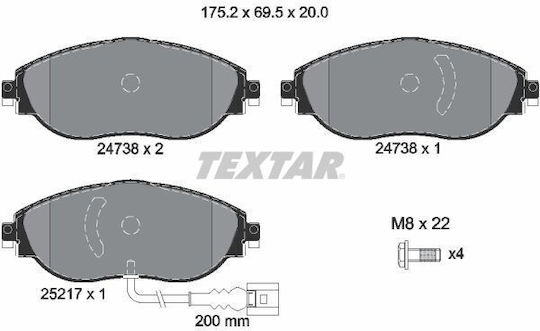 Textar 2473803 Brake Pad Set Disc Brake