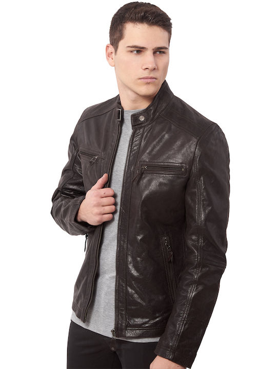 Vainas Alpha Buffalo Leather Jacket Brown