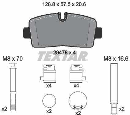 Textar 2947801 Комплект Спирачни Накладки Дискови Спирачки