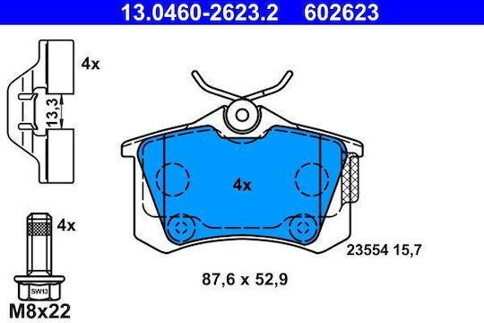 Ate Bremsbelag Set Scheibenbremse 13.0460-2623.2