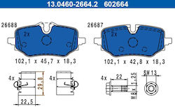 Ate Brake Pad Set Disc Brake 13.0460-2664.2 Ate Brake Pad Set Disc Brake 13.0460-2664.2