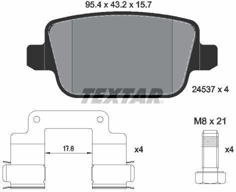 Textar 2453702 Brake Pad Set Disc Brake