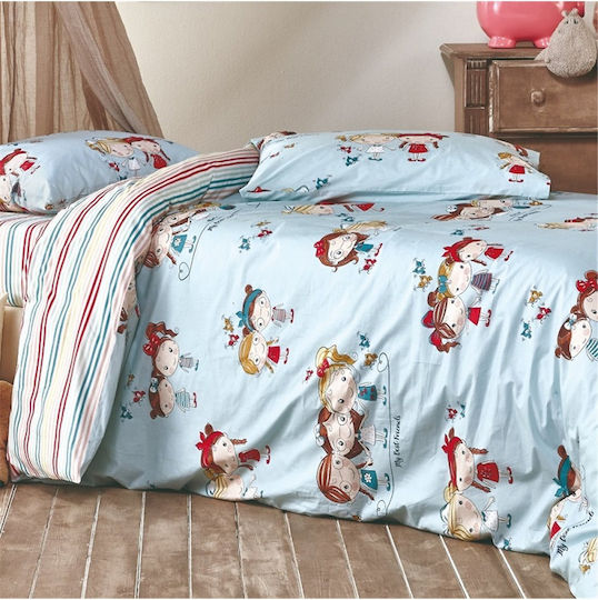 Kentia Danika Комплект Детски Плик за Завивка Единичен с Калъфка Светлосин 160x240бр