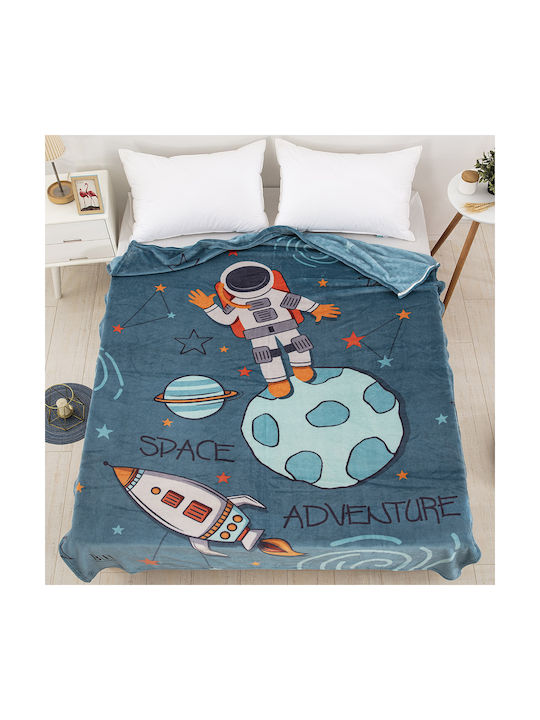 Beauty Home Κουβέρτα Fleece Μπλε 220x160εκ.