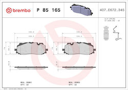Brembo Brake Pad Set Disc Brake P 85 165 Brembo Brake Pad Set Disc Brake P 85 165