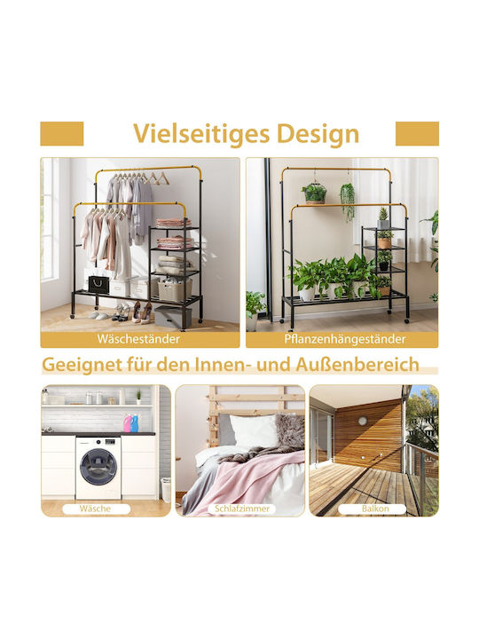 Costway Rollbar Kleiderständer Gold 135x54x170cm