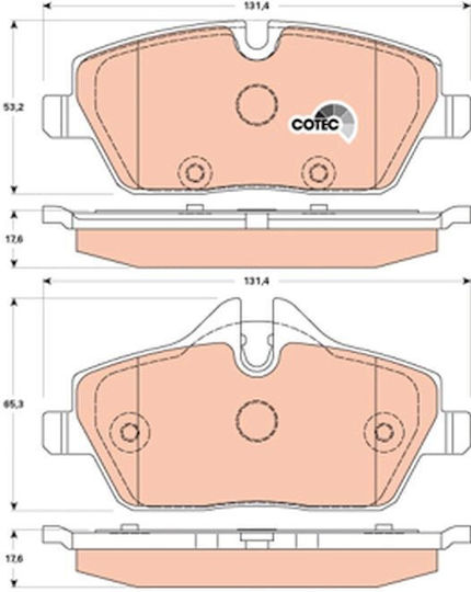 Trw Brake Pad Set Disc Brake Gdb1870