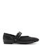 Leder Damen Ballerinas Mit Riemen Schwarze