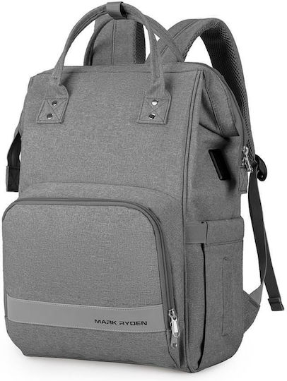 Multifunctional Backpack Moms Mark Ryden Waterproof 17 L Oxford Material Insulated Pockets Easy To Attach To Stroller Gray