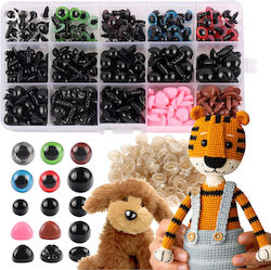 Spielzeugaugen Set Zola 575 Stück Größen 6-14 Mm 8 Verschiedene Designs Aufbewahrungsbox