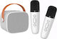 Boxă Karaoke cu Microfoane Wireless Albe