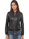Niovi Sheep Women's Lifestyle Leather Jacket for Winter Black